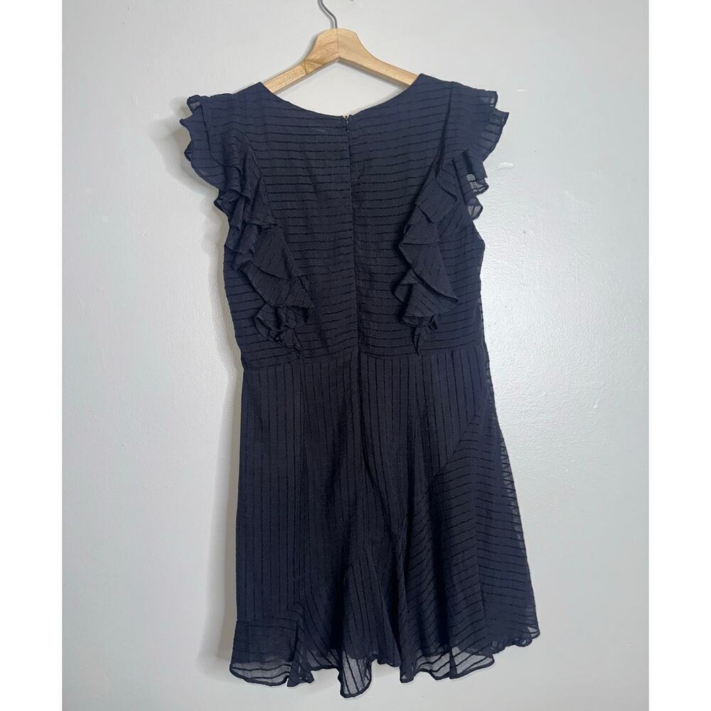 Selfie Leslie Wilton Ruffle Shoulder A-Line Black Mini Dress Size XL LBD Classic - Picture 5 of 5